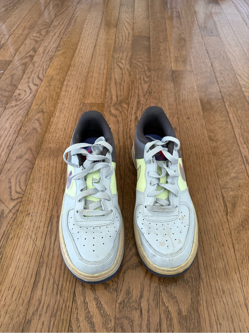 Nike Dunk Low Kids White and Neon Yellow Sneakers